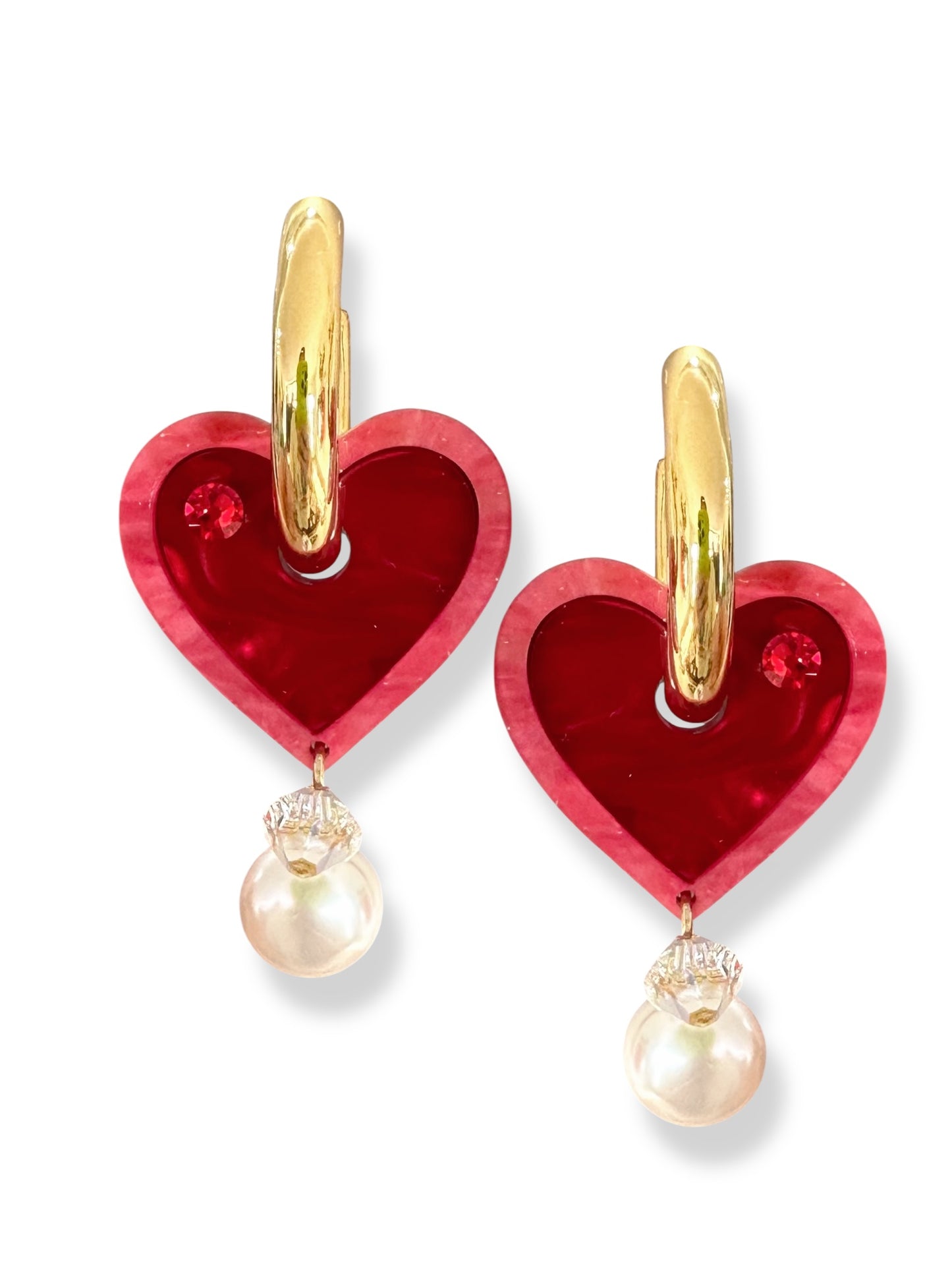Chunky Heart of Pearl Charms