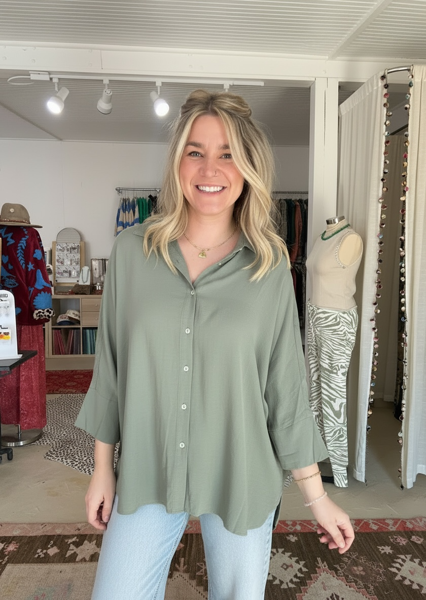 IYKYK Blouse | Sage