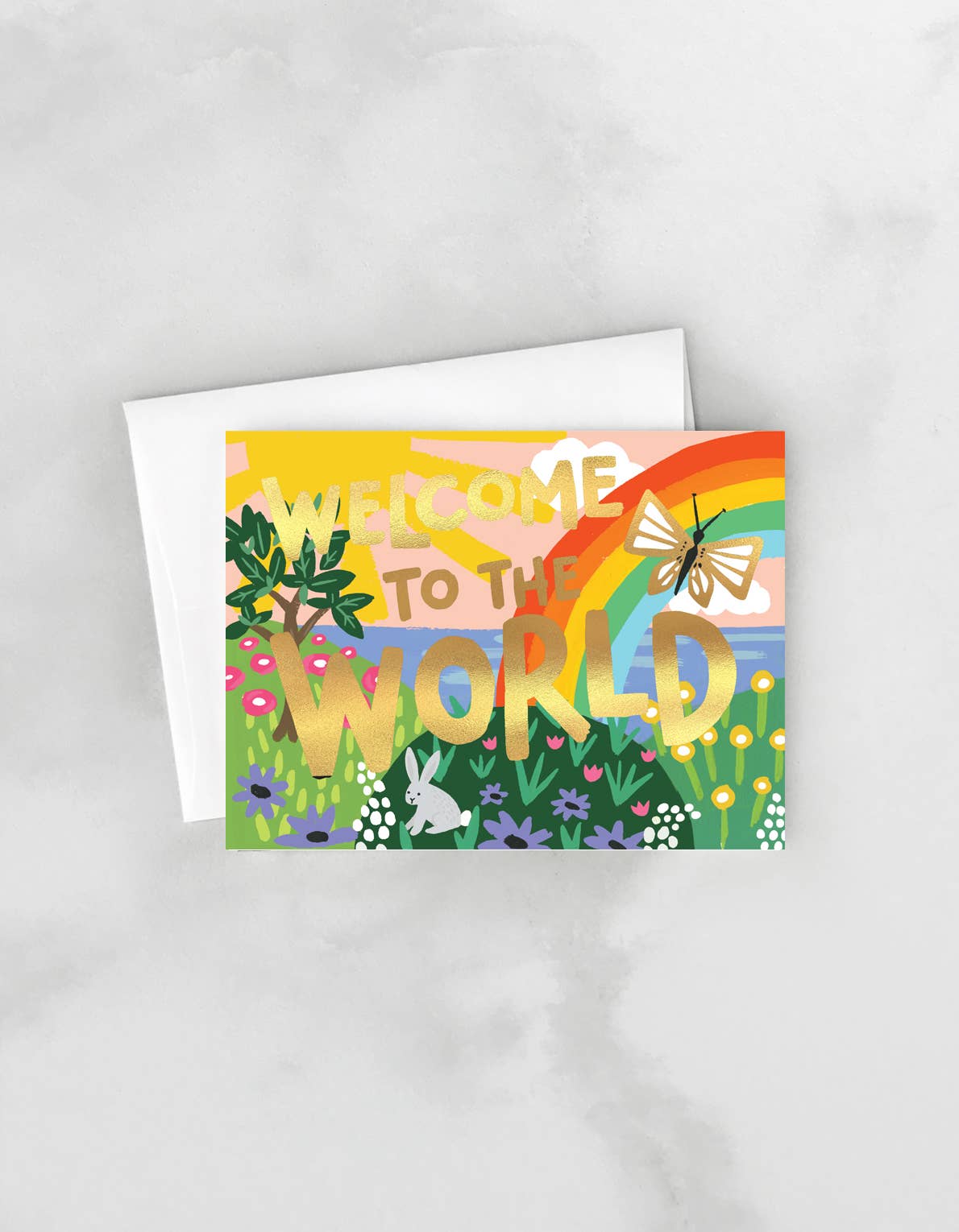Welcome To The World Greeting Card with Gold Foil