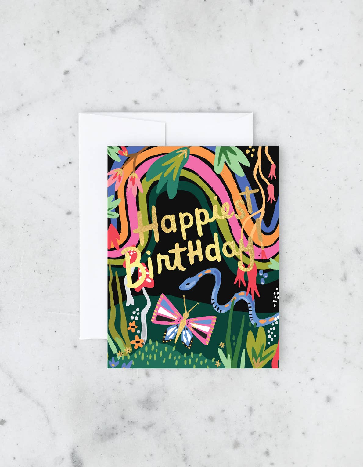 Rainbow Garden Birthday Greeting Card