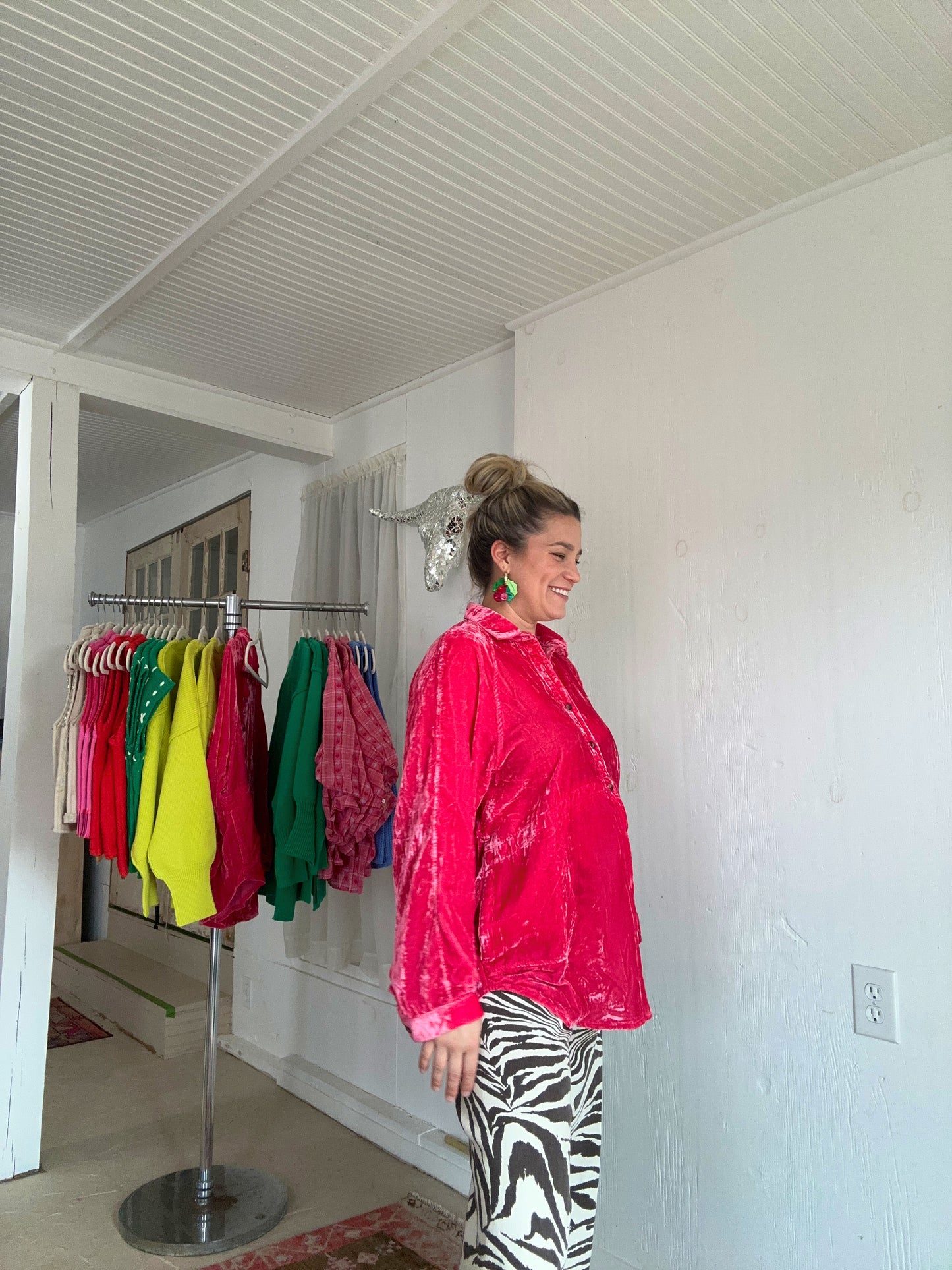 Oversized Crushed Velvet Top