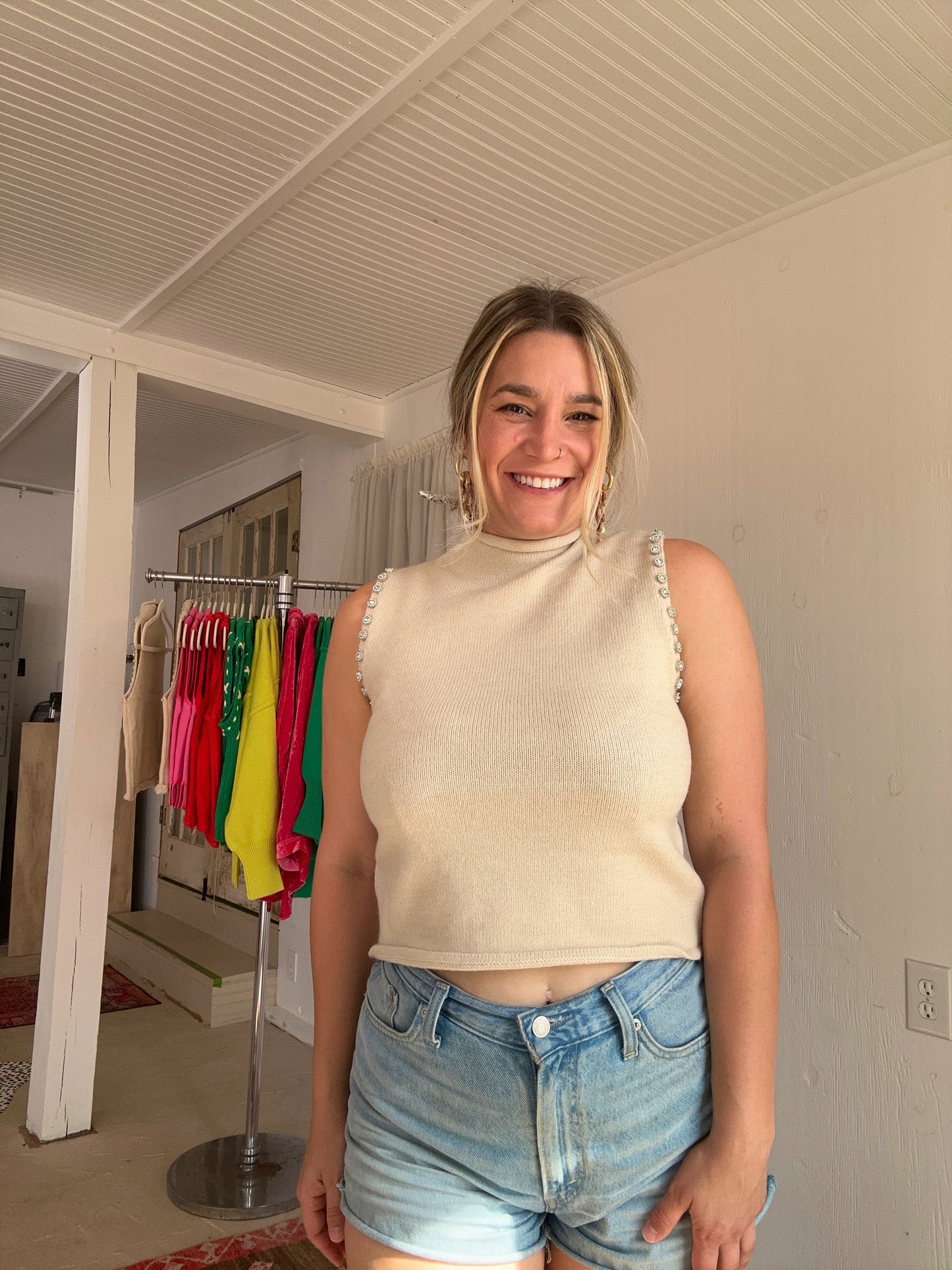 Blingy Turtle Neck Sweater Vest