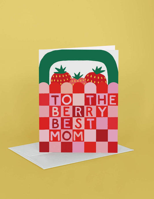 Strawberry Basket Best Mom Greeting Card