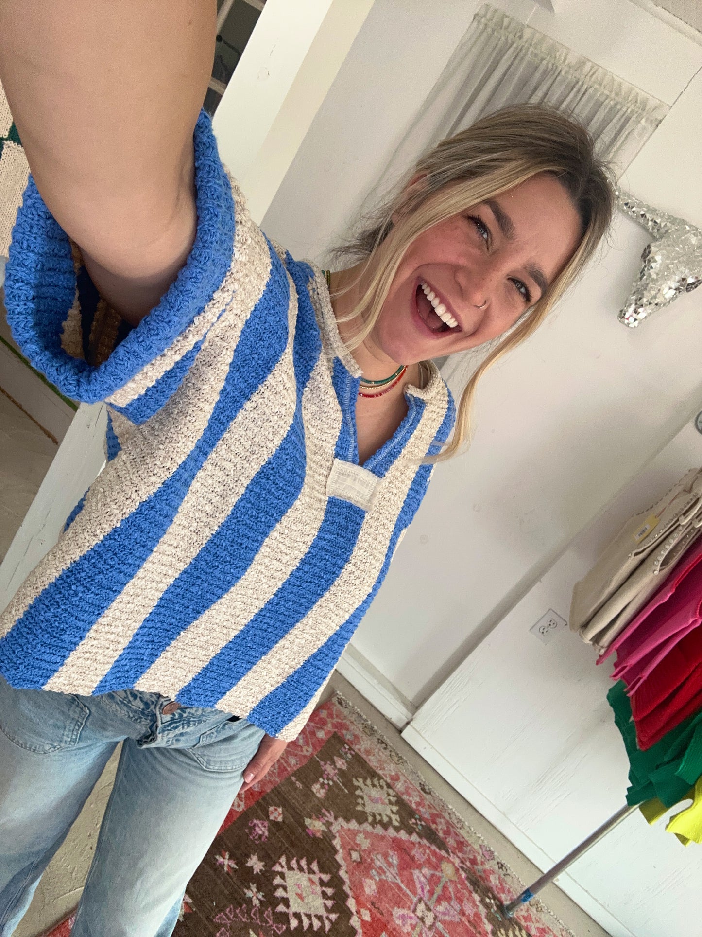 Azure Striped Daze Top