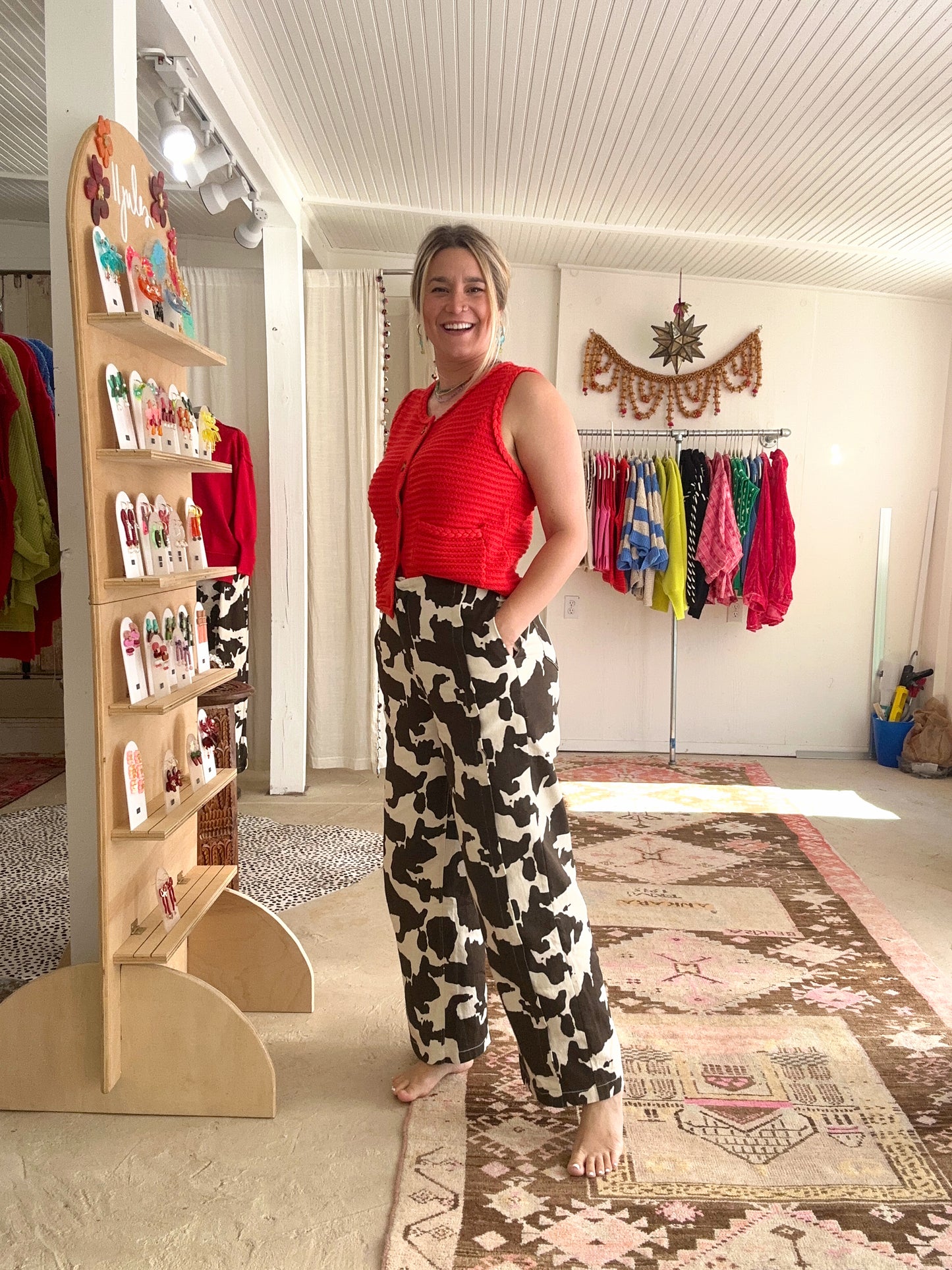 Cow Print High Waisted Pants