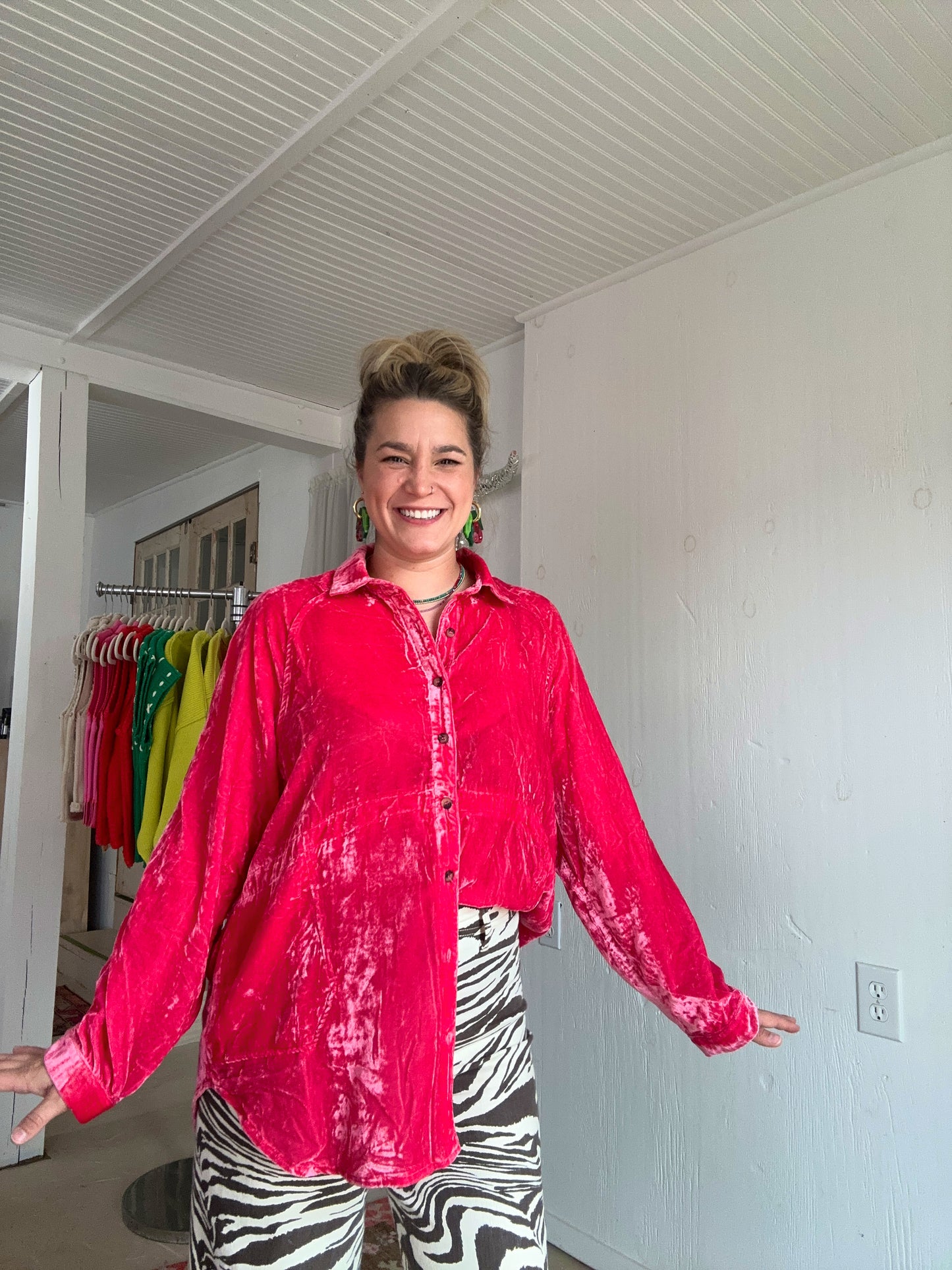 Oversized Crushed Velvet Top