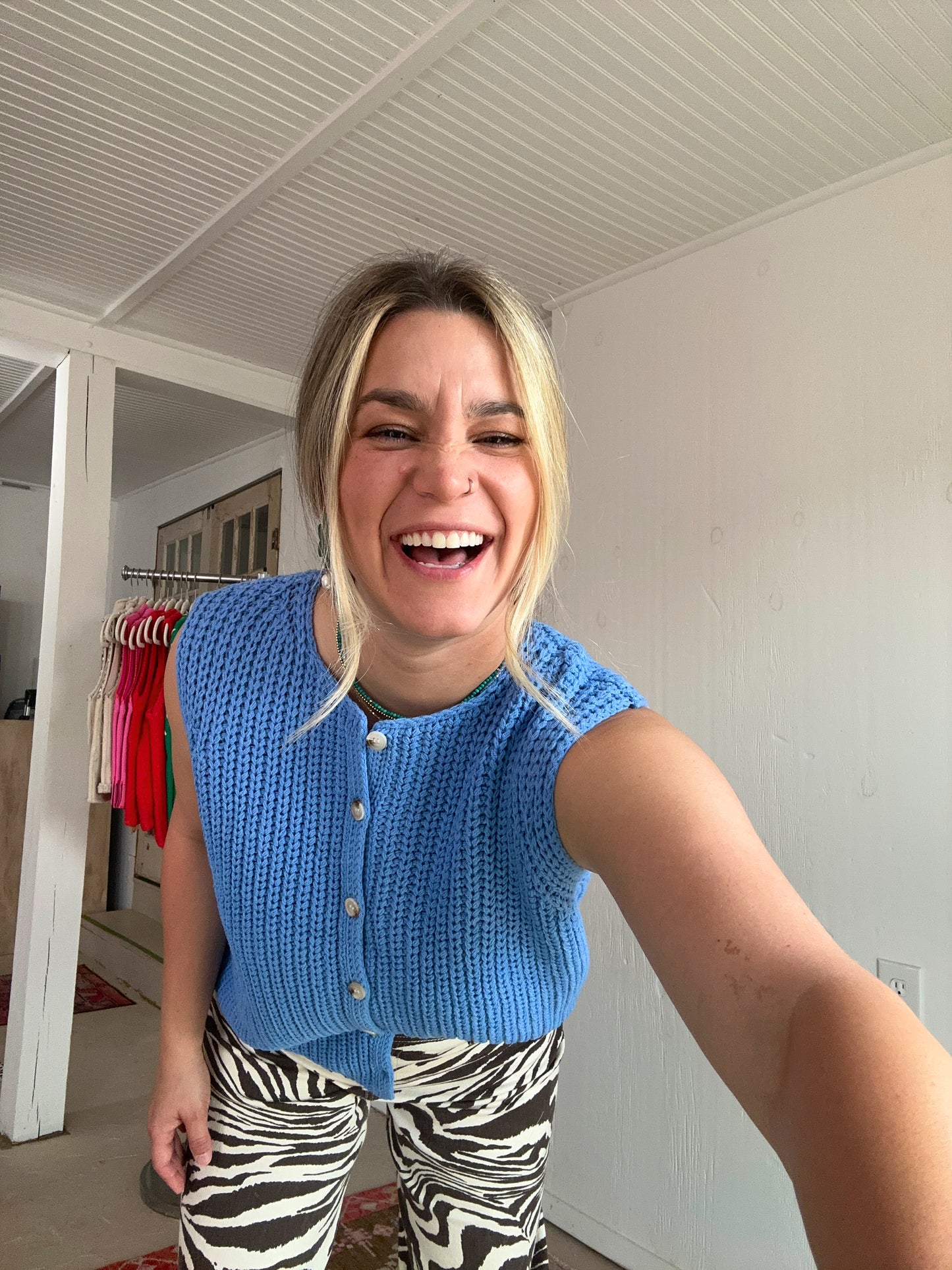 Sky Knit Sweater Vest