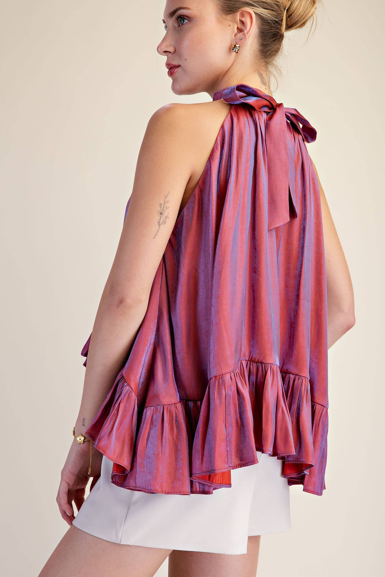 Ruffle Halter Top | Rust
