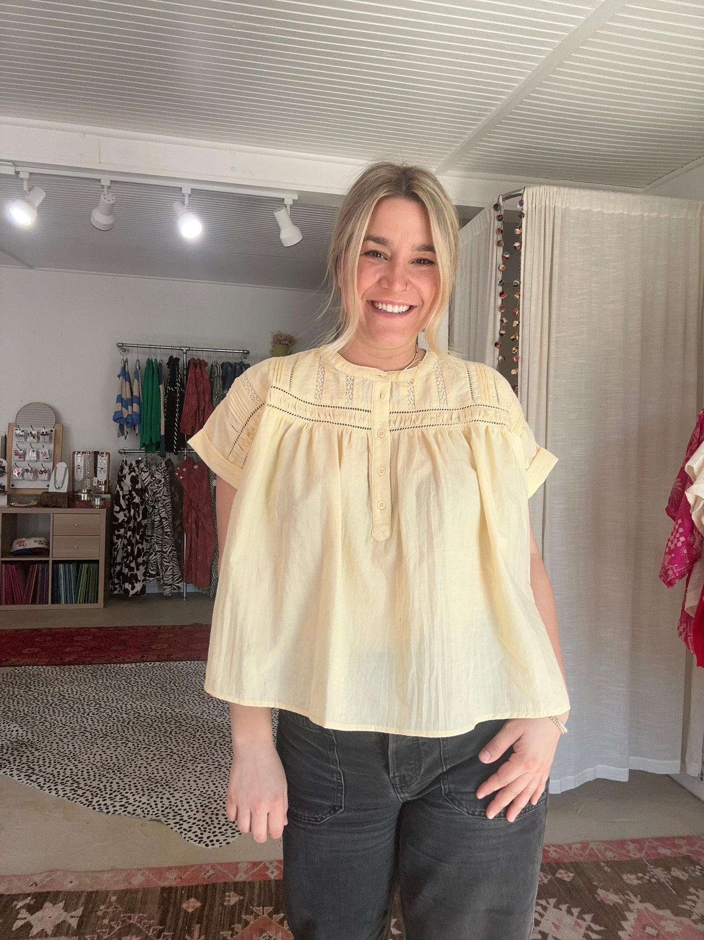 Yellow Laced Blouse