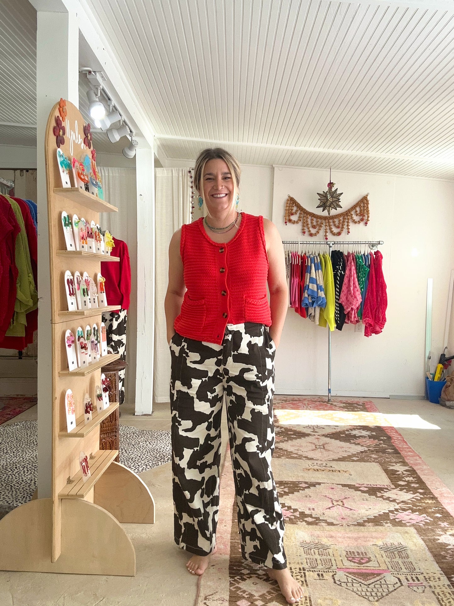 Cow Print High Waisted Pants