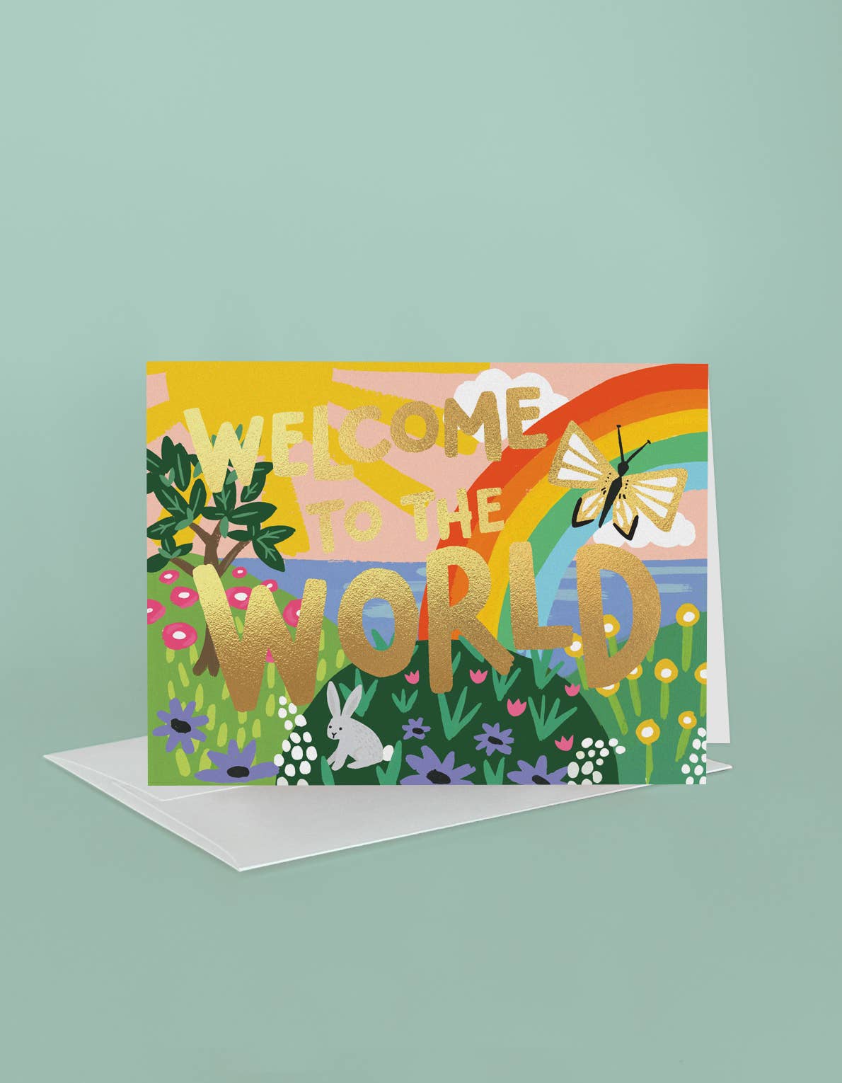 Welcome To The World Greeting Card with Gold Foil
