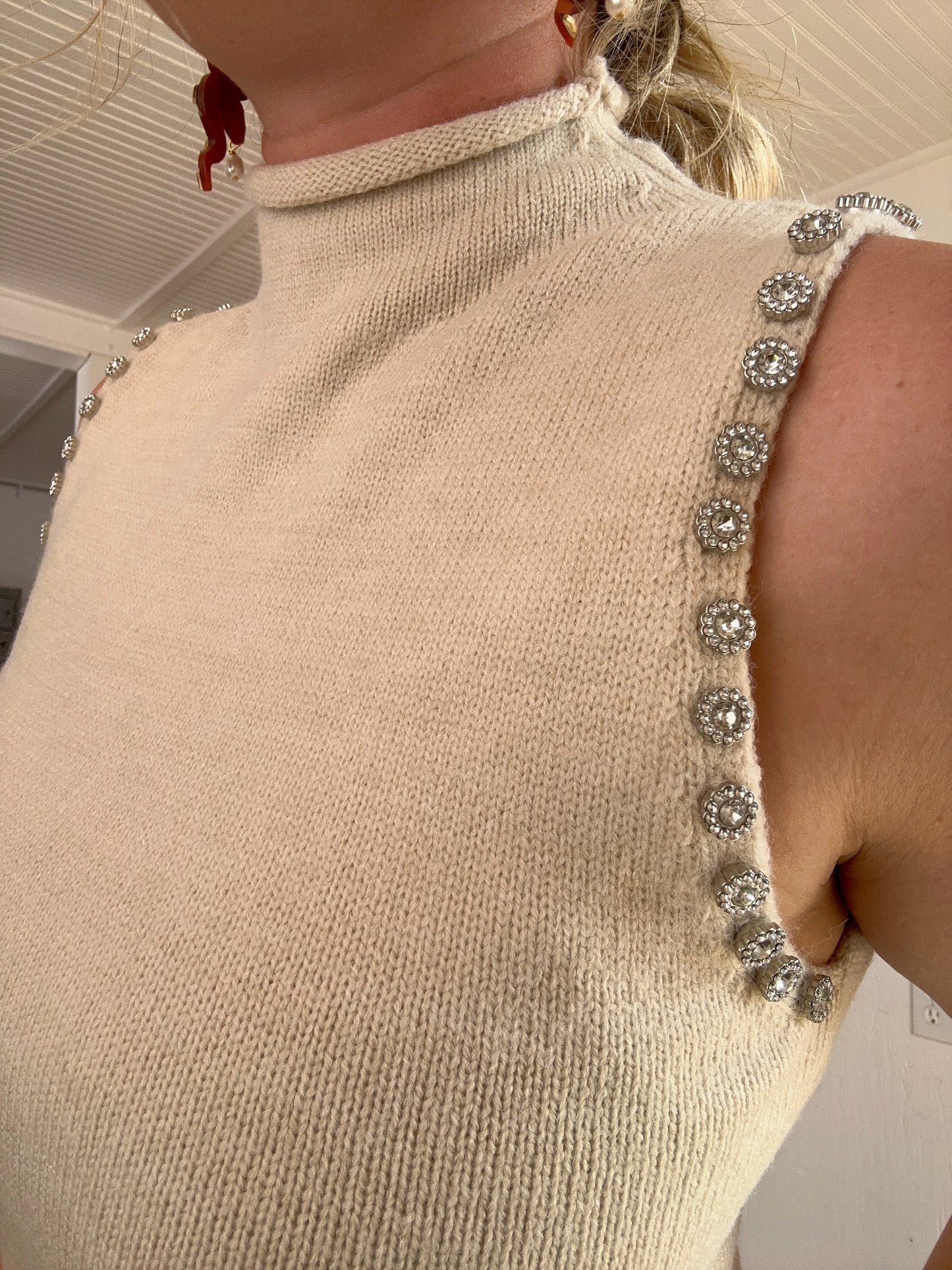 Blingy Turtle Neck Sweater Vest