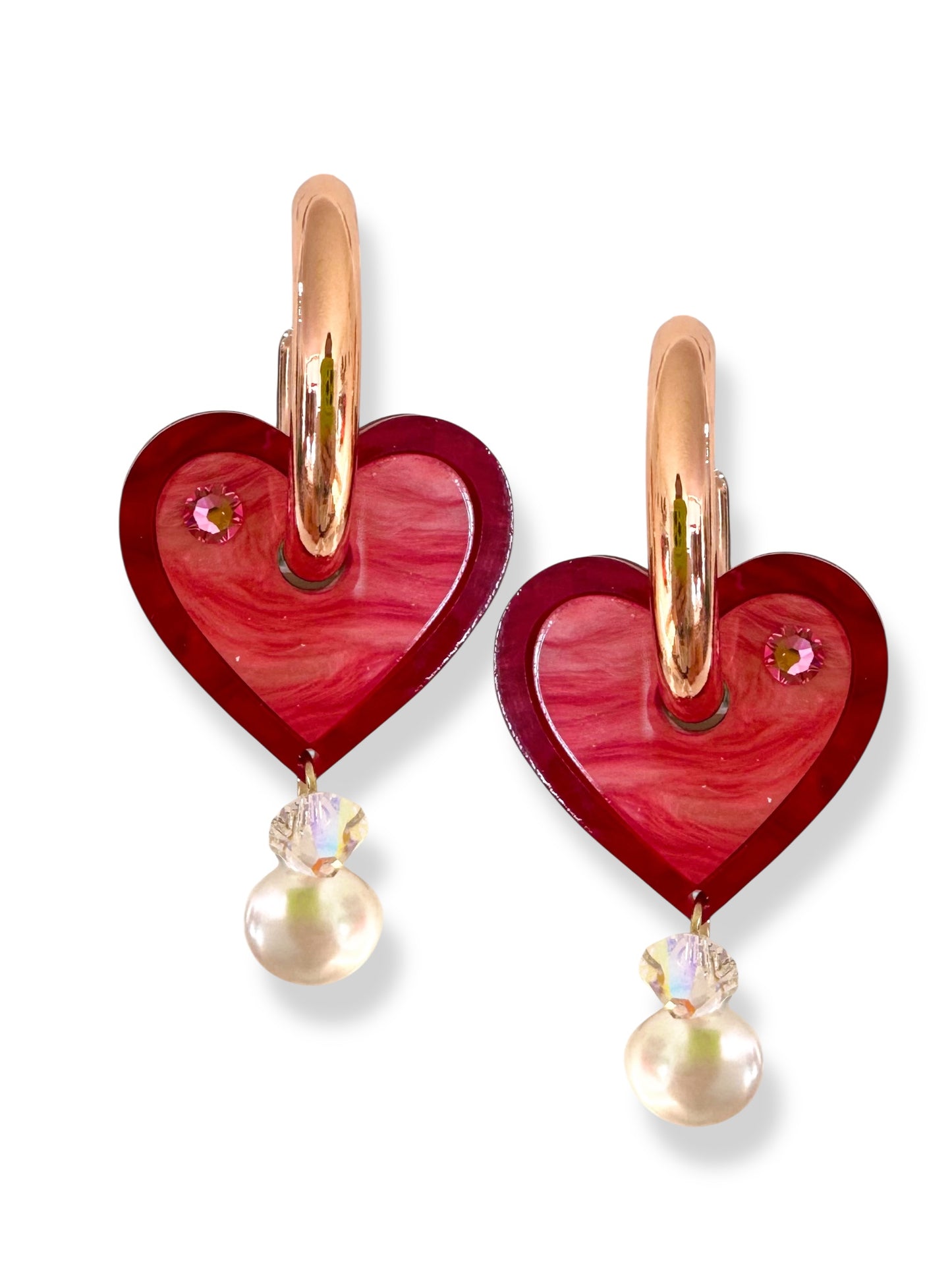 Chunky Heart of Pearl Charms