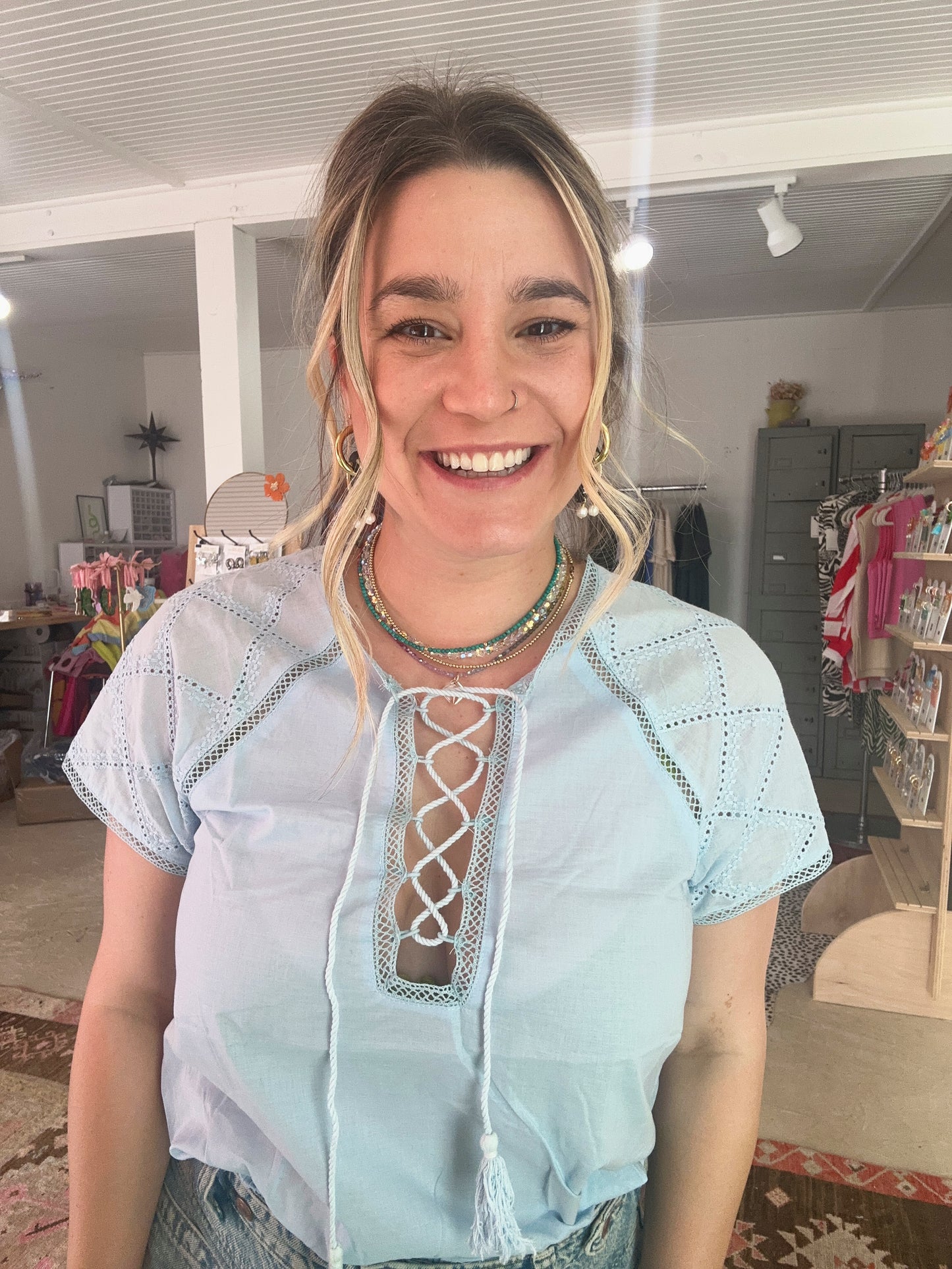 Lace & Tassel Blouse