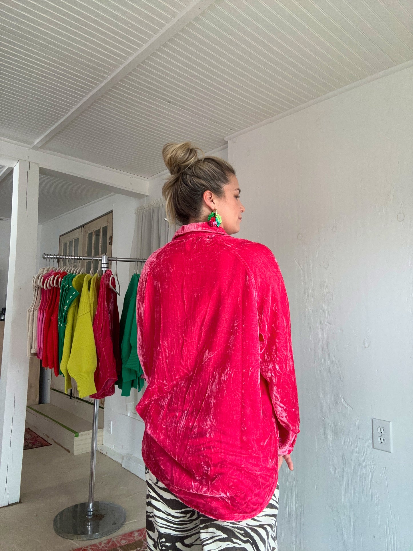 Oversized Crushed Velvet Top