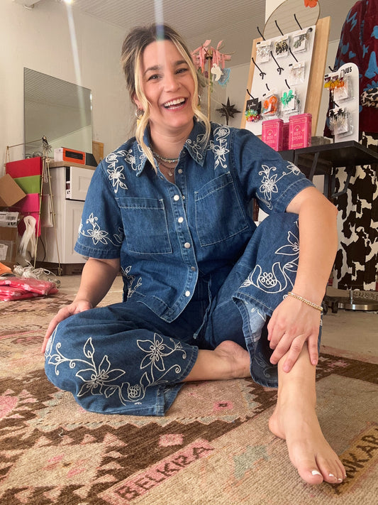 Floral Denim Set