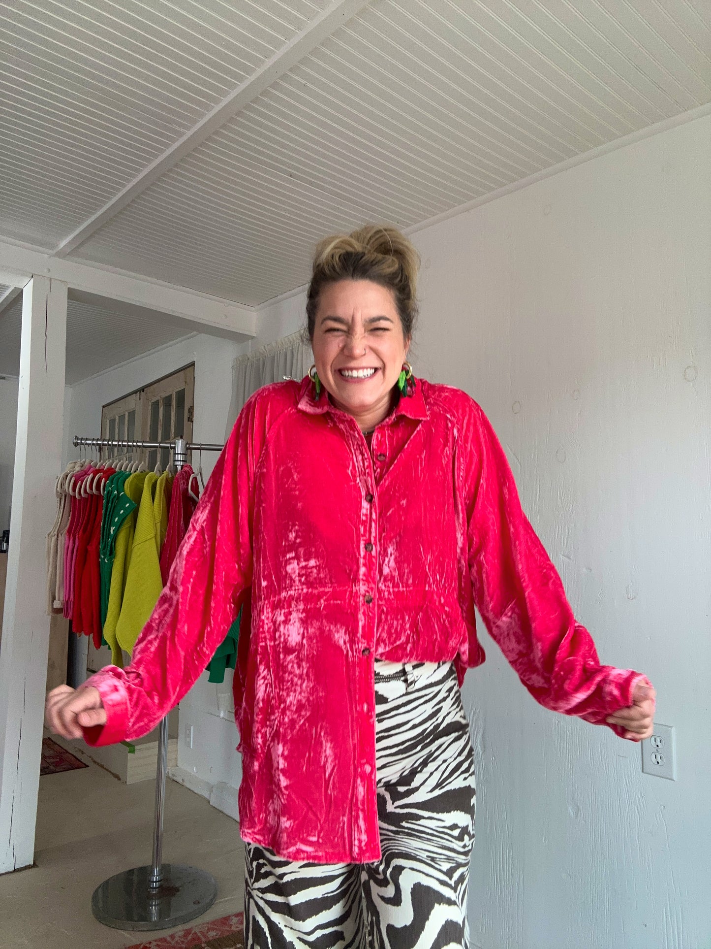 Oversized Crushed Velvet Top