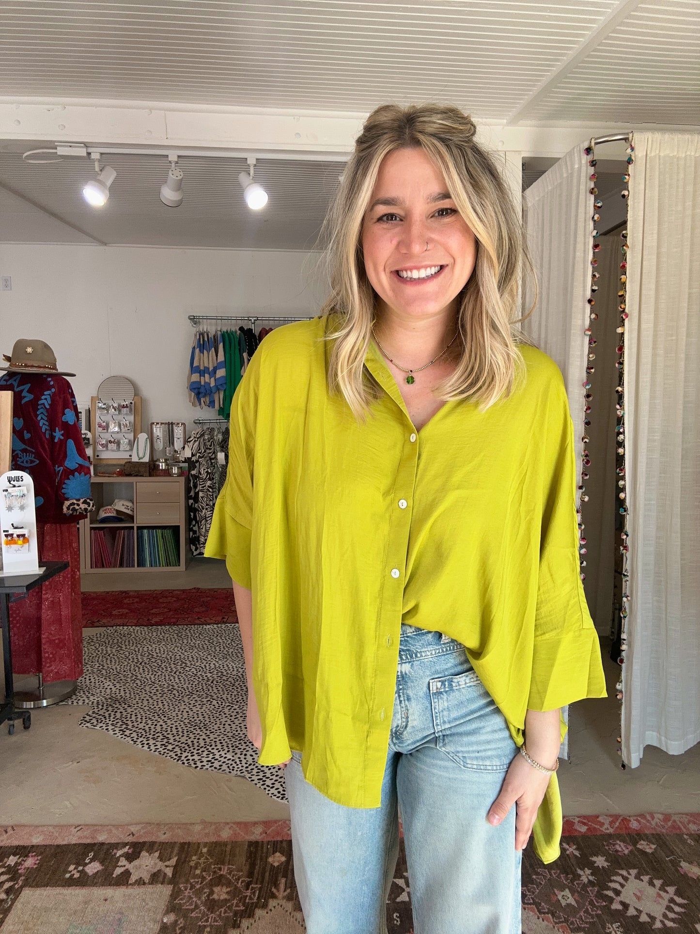 IYKYK Blouse | Chartreuse