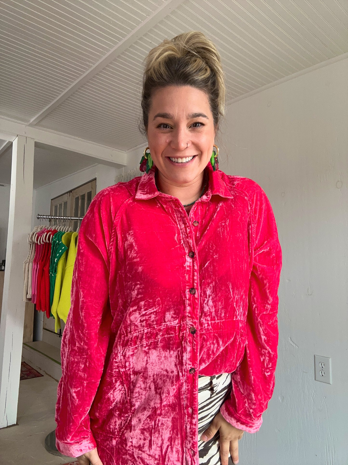 Oversized Crushed Velvet Top