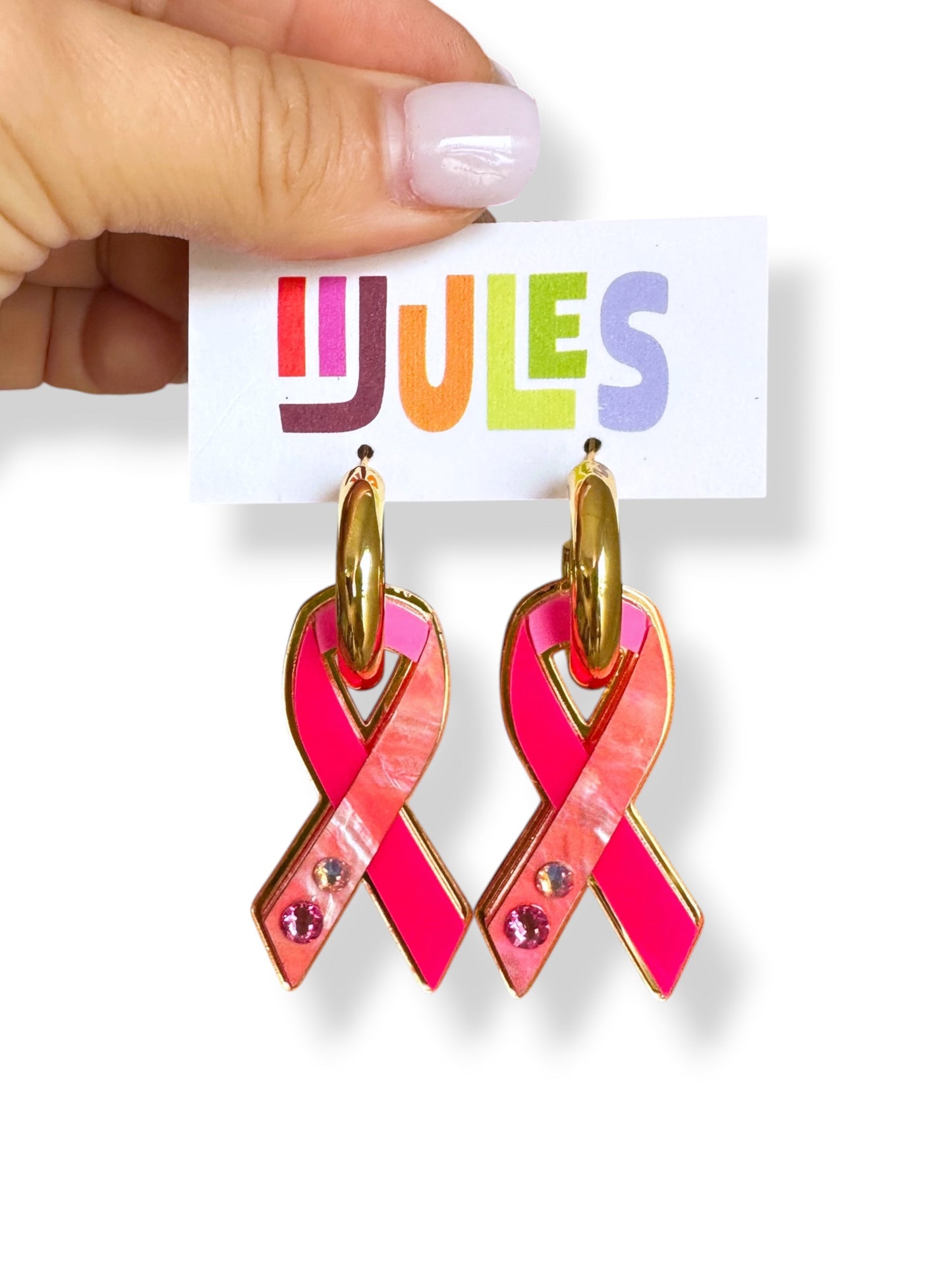Pink Ribbon Chunky Charms