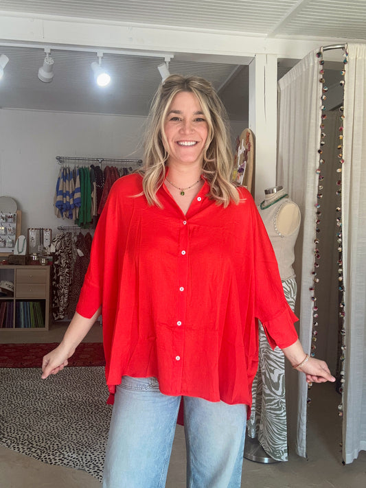 IYKYK Blouse | Tomato Red