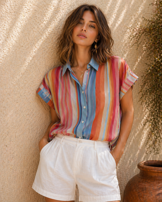 Sunset Stripe Button Down
