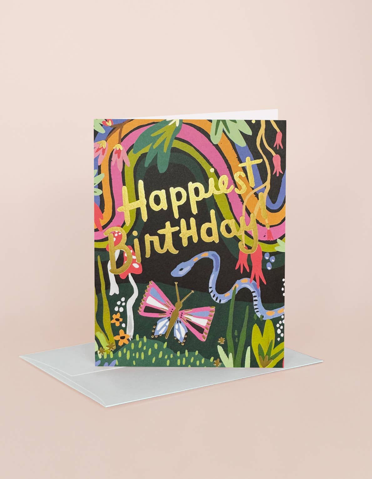 Rainbow Garden Birthday Greeting Card