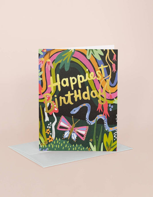 Rainbow Garden Birthday Greeting Card